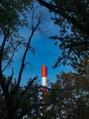 red and white chimney