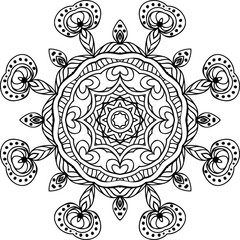 Simple Flower Mandala for Kids Circular Pattern in the Form of a Mandala Decorative Ornament in Ethnic Oriental Style.