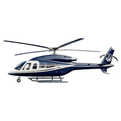 Sleek Black Helicopter on Transparent Background with Modern Design Features

