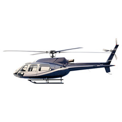 Sleek Black Helicopter on Transparent Background with Modern Design Features

