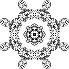 Small Flower Mandala Art Circular Pattern in the Form of a Mandala Decorative Ornament in Ethnic Oriental Style.