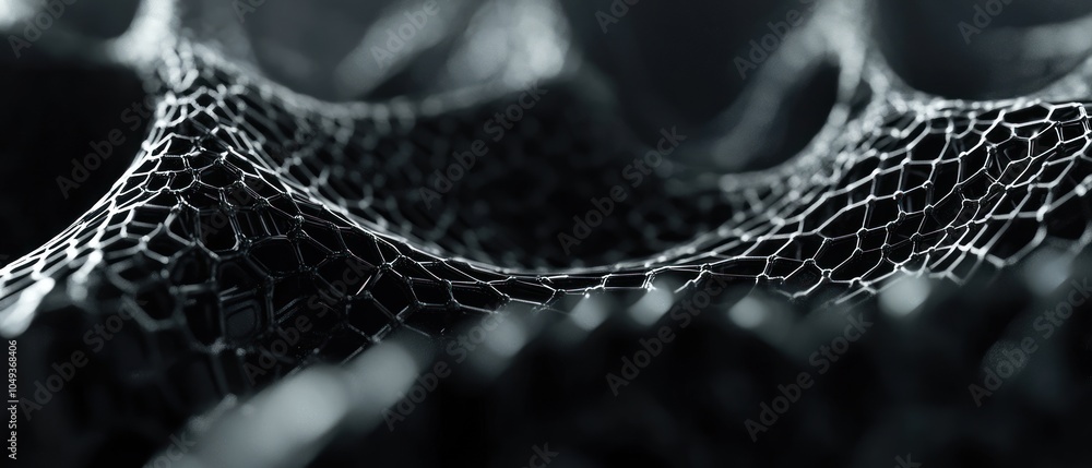 Poster abstract close-up of a textured surface resembling a mesh or network structure.
