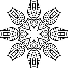 Colorful Flower Mandala Art Circular Pattern in Form of Mandala With Flower for Henna, Mehndi, Tattoo, Decoration Decorative Ornament in Ethnic Oriental Style.