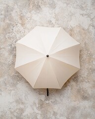 Elegant White Umbrella on Textured Background