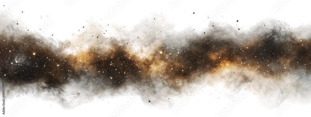 Canvas Prints dark starry galaxy clouds effect isolated on transparent background.