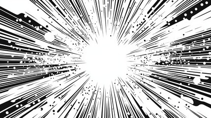 Abstract Black and White Speed Lines Background Design