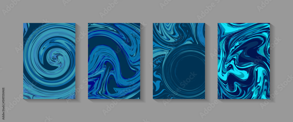 Wall mural abstract geometric background. liquid dynamic gradient color waves. fluid marble texture set.designs