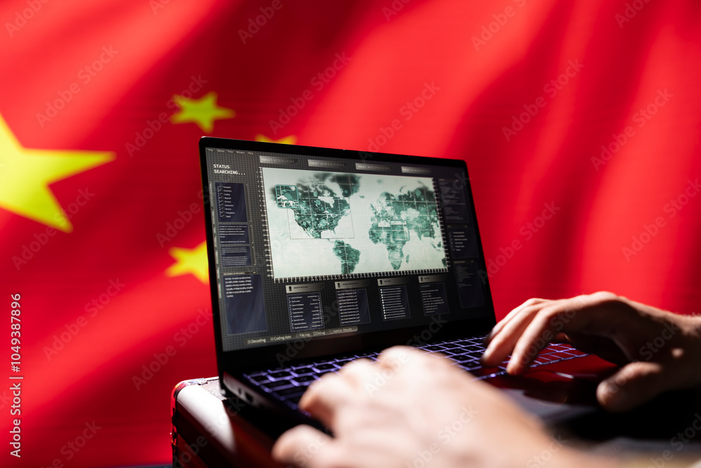 Aufkleber china red army agent conducts tactical reconnaissance, utilizing notebook for data analysis and miss