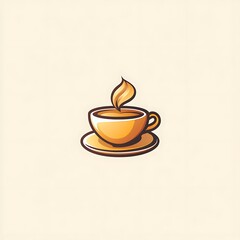 Obraz premium Warm Coffee Cup Logo Design for Cozy Spaces