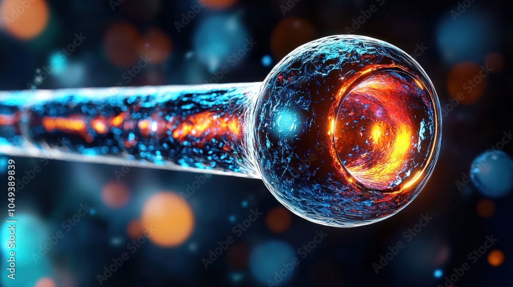 Aufkleber glowing neon tube with dynamic led patterns in futuristic tech design