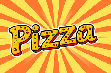 Pizza pop art explosion background comic book style