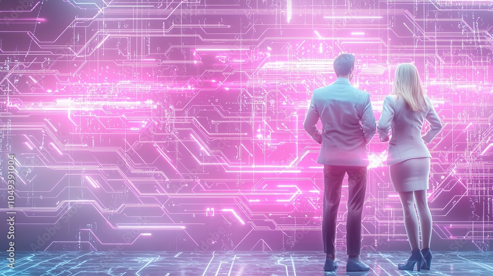 Poster supervisors organizing in virtual synthwave environment