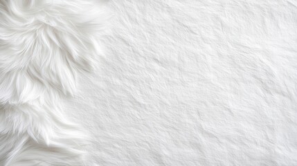 Soft white fur texture background with empty space for text