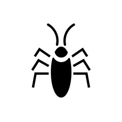 illustration of a black cockroach icon on a white background