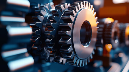A close up of a set of gears with a metallic look