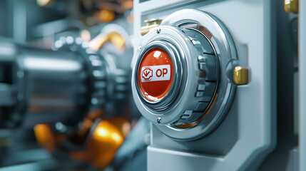 A red button with the letters OP on it