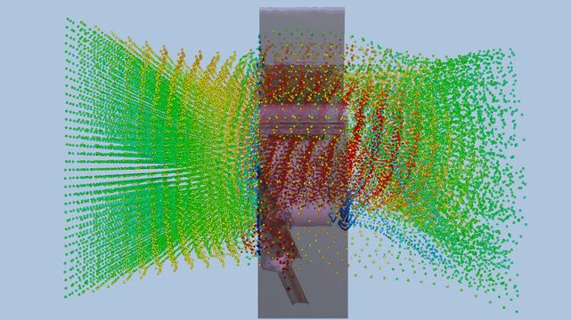 CFD simulation Computational fluid dynamics - Metal part airflow simulation