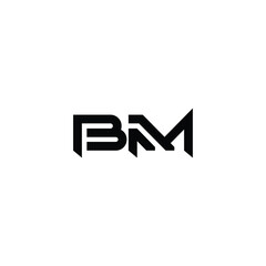 Obraz premium BM monogram logo design letter text name symbol monochrome logotype alphabet character simple logo
