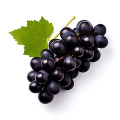 Fototapeta premium Black grapess isolated on white background