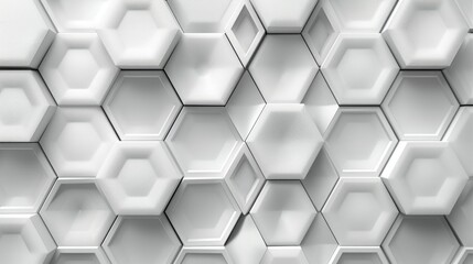 Fototapeta premium Abstract geometric white hexagonal pattern background.