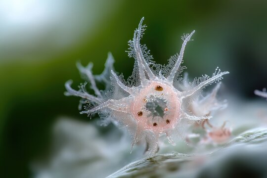Microscopic life: a solitary protozoan drifting through fluid, unveiling beauty of unicellular life, embodying biological diversity, and highlighting unseen intricacies within microenvironments.