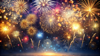 Fototapeta premium fireworks in the night sky, fireworks in the sky, fireworks on night, Celebrations, New year Celebration, Wallpaper, Background, Festival background, Celebration background, Fireworks, Celebrate, 