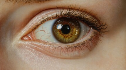 Fototapeta premium Detailed Close-Up of a Brown Eye