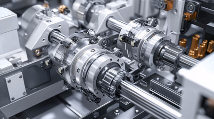 A machine is in the process of being assembled