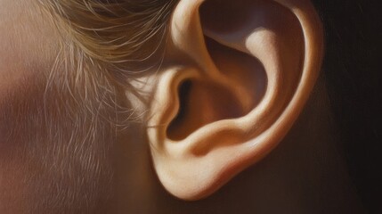 Close-up of a Human Ear in Detail