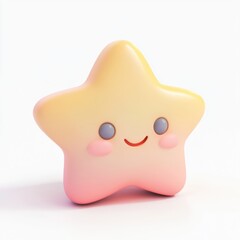 Cute cartoon star character. Decoration element for holiday greeting card poster design