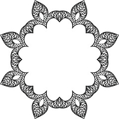 Mandala Clip Art Circular Pattern in Form of Mandala With Flower for Henna, Mehndi, Tattoo, Decoration Decorative Ornament in Ethnic Oriental Style.