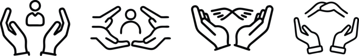 Obraz premium Hand Gesture Icon Set vector file,
