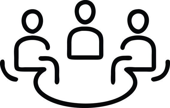 Group Discussion Icon Set, meeting outline icon set vector file,