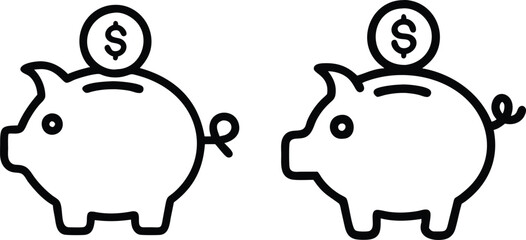Savings and Finance Vector Icon Set.