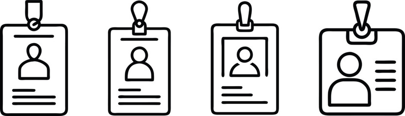 ID card icon set vector file,