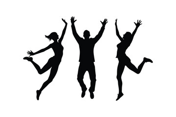 Dancer Silhouettes Vector on White Background – Dynamic Hip-Hop and House Dance Illustration for Urban and Youthful Energy