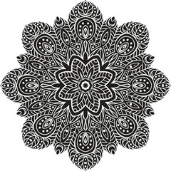Mandala Flower Drawing Circular Pattern in the Form of a Mandala Decorative Ornament in Ethnic Oriental Style.