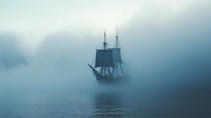 ship in the fog