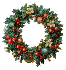 PNG Christmas wreath christmas christmas wreath illustration.