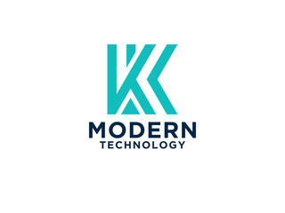 Initial Letter K Logo. Shape Calligraphy Style isolated on White Background. Usable for Business and Branding Logos.