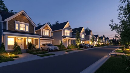 Suburban Exteriors with Bright Lighting and Textures