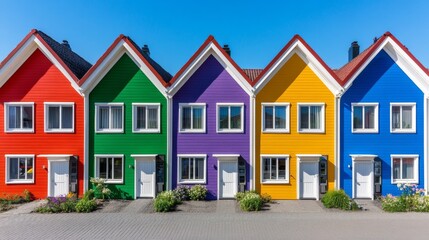 Obraz premium Vibrant Residential Homes with Clean Lines