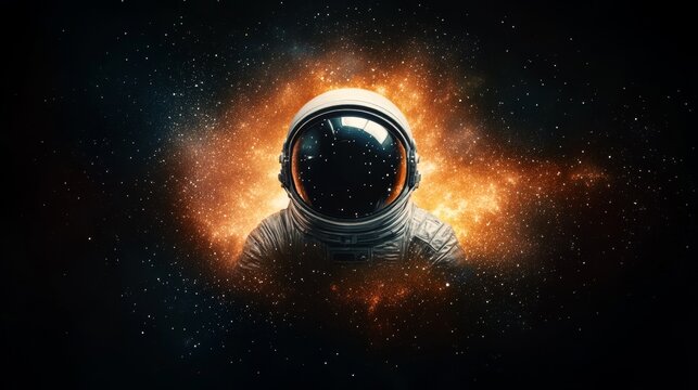 Vintage space helmet, 1960s sci-fi design, drifting through the cosmos, vibrant colors, imaginative exploration theme