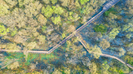 Aerial aerial photo of Nanyang River Wetland Park, Qingzhou, China