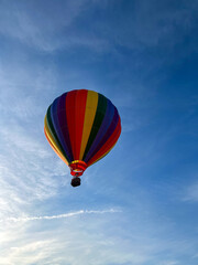 Colorful Hot Air Balloon on Blue Sky
