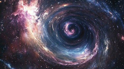 Obraz premium Galaxy vortex with milky way spiral, conceptual universe and stars