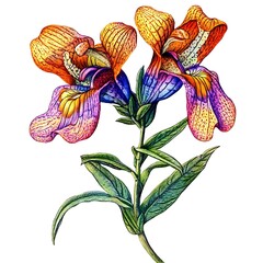 Colorful Monkey Illustration with Floral Design