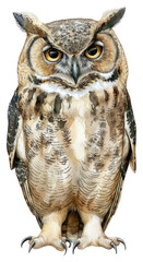 Fototapeta premium PNG An owl illustration watercolor nature.