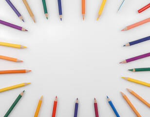 A Blank White Sheet of Paper With Colorful Pencils Around It