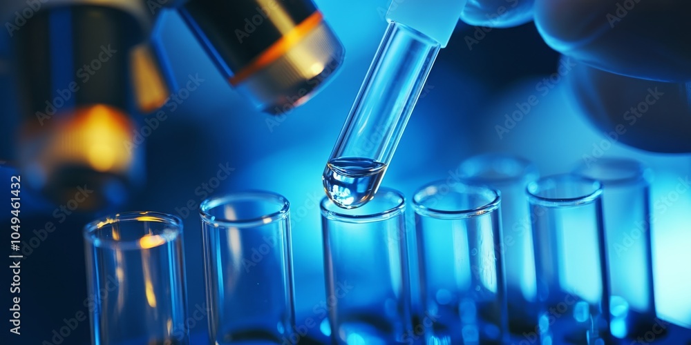 Poster this closeup image vividly illustrates a lab technician carefully handling a precision sample, showc